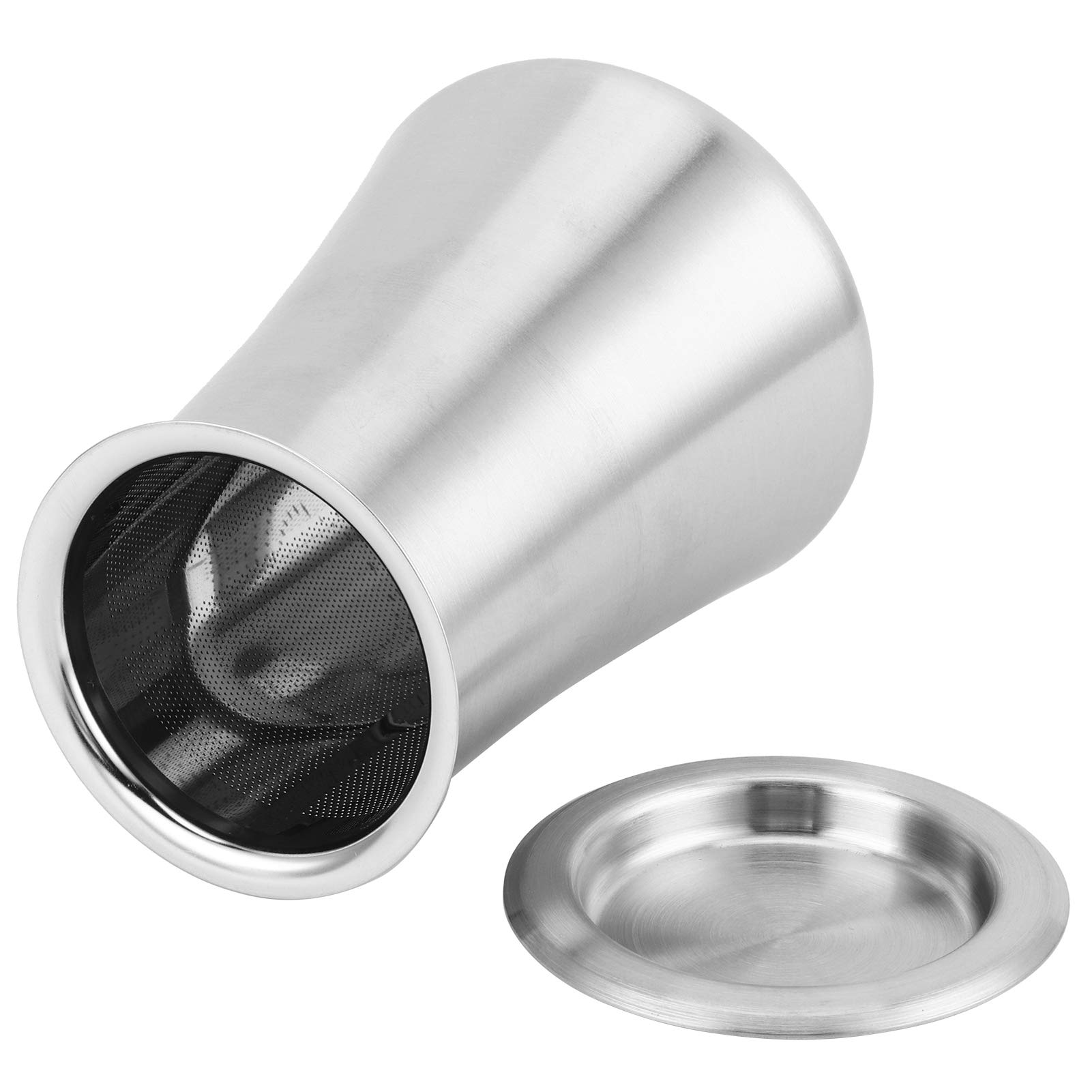 Wakects Effiziente Pulversiebung, Präzise Sieb, Stabiles Design Kaffeepulversieb, Sifter -Behälter aus Edelstahl für Kaffeezubehör, mit Gebürsteter Oberfläche, Nicht -Schlupfboden (Sandfarbe)