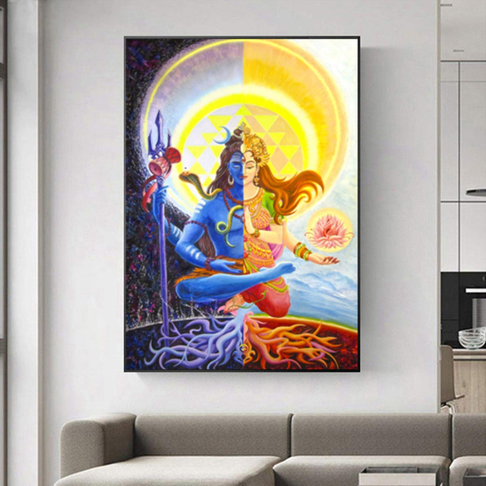 Amazon.co.jp: シヴァ神の壁と版画、壁のヒンドゥー教の神のキャンバス