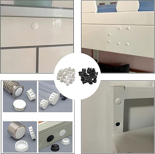 Miniatura 5 de 40 tapones de plástico de 0.197 in0.2 pulgadas, tipo empotrado, tubo de orificio de bloqueo a presión para muebles, postes de esgrima, tapas de