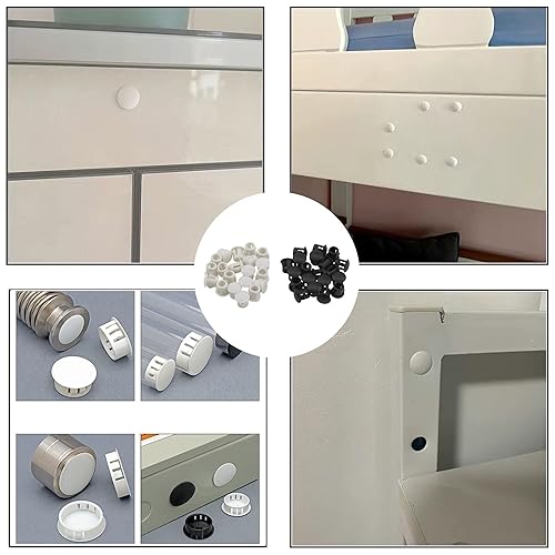 Miniatura 5 de Rrina 40 tapones de plástico de 0.197 in0.2 pulgadas, tipo empotrado, tubo de orificio de bloqueo a presión para muebles, postes de esgrima, tapas