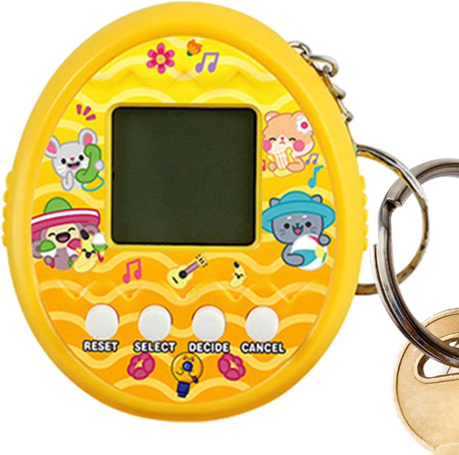 Virtual Pet Keychain - Small Digital Pet Game Machine Virtual Animal Toy - Portable Digital Game Keychain Keyring for Children Adults