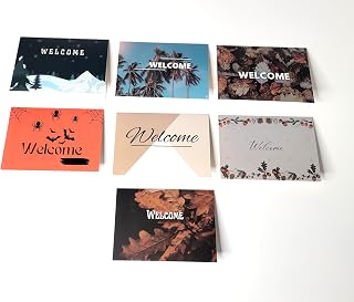 50 Pack Welcome Cards Blank Interior with Envelopes for Guests, Airbnb, Welcome Parties, Weddings, New Job, New Home, New Office, New Church, made for different Seasons, Summer, Fall, Autumn,
