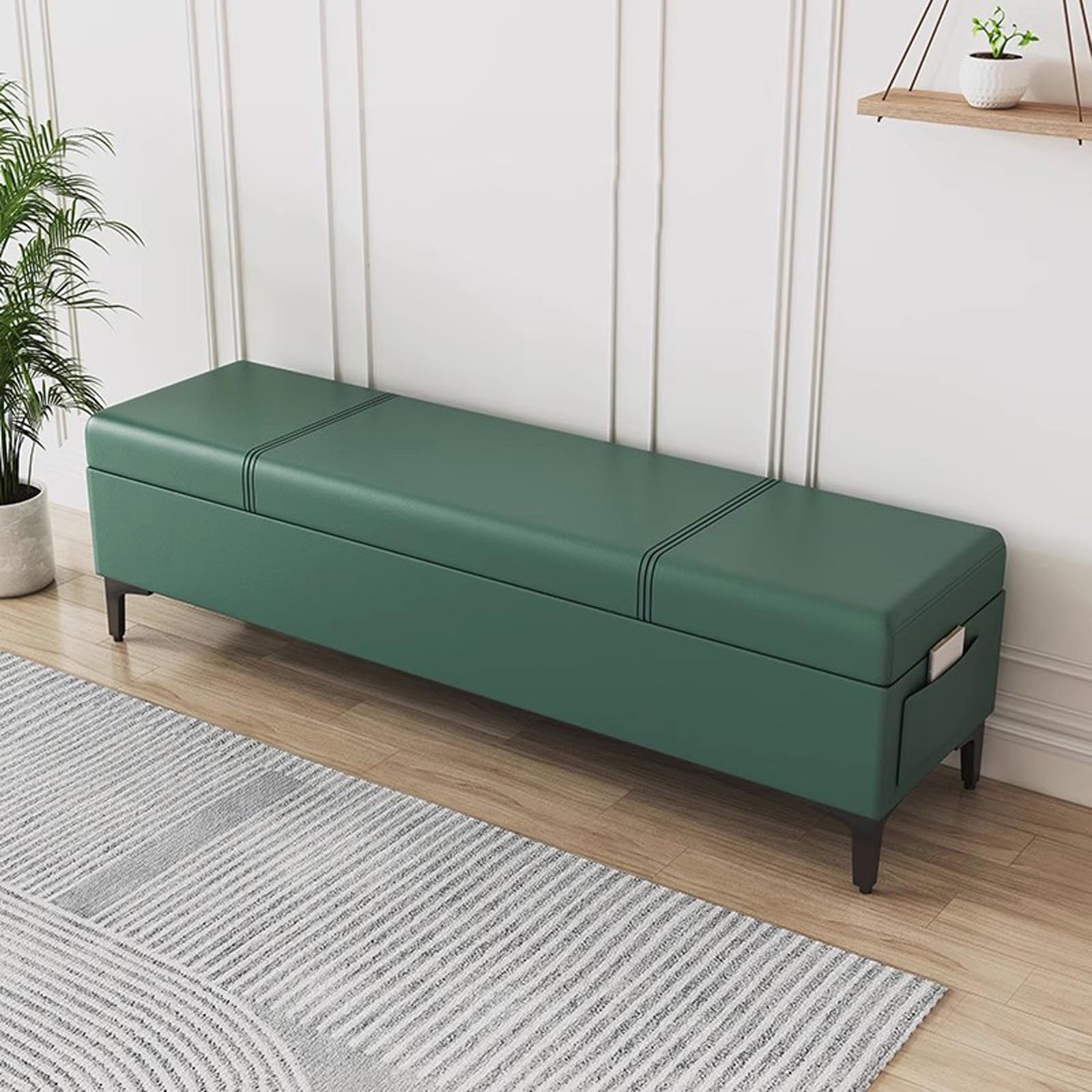 Banc bout de lit en cuir pour optimiser l'espace de la chambre