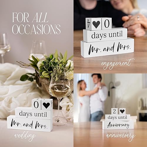 Miniatura 4 de 365 Bloques de cuenta regresiva de boda, calendario de 2 caras, regalos de compromiso de novia para parejas, regalo de aniversario para parejas,
