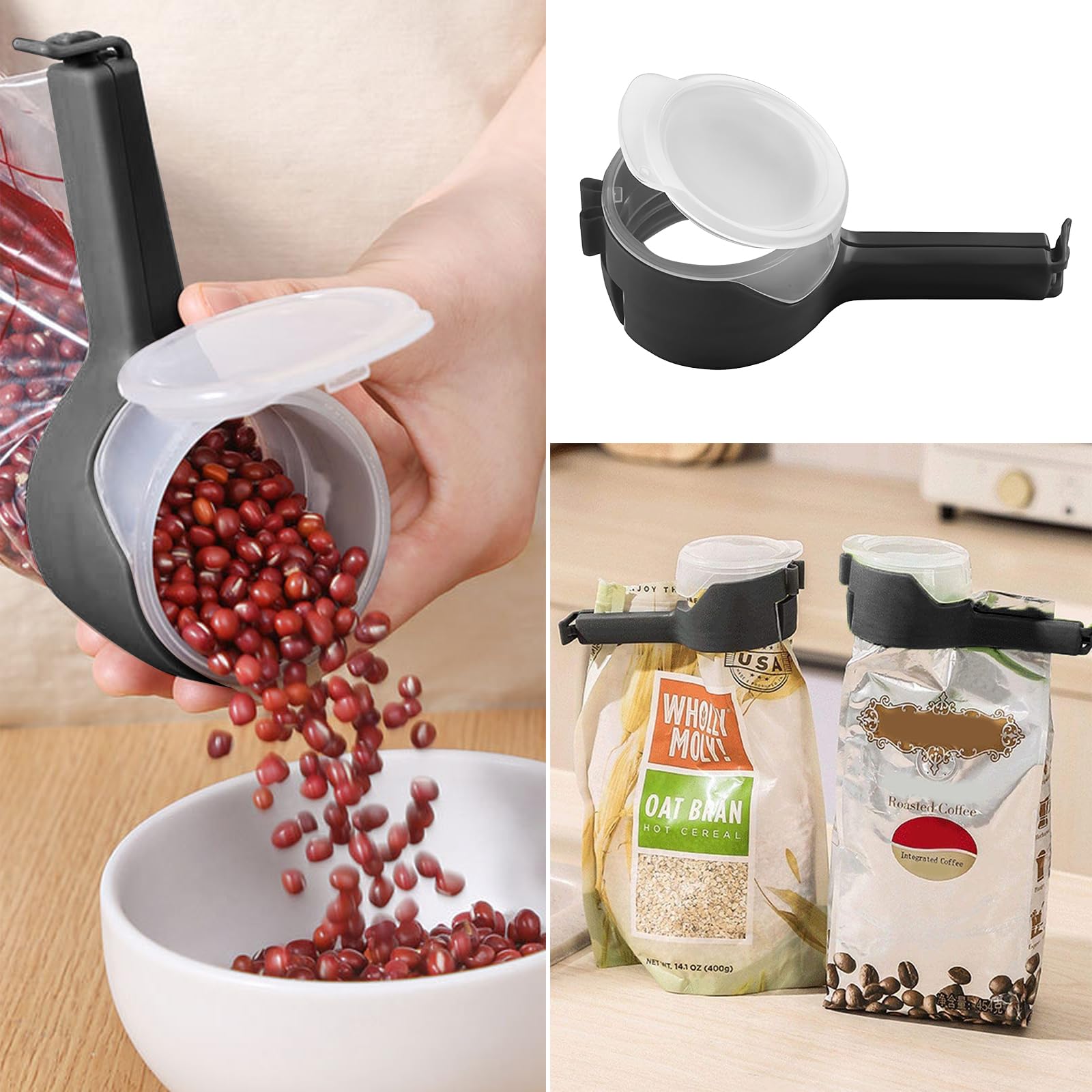 4 piezas pinzas bolsas alimentos snackclip snack clips pinzas para cerrar bolsas de alimentos pinzas comida Resistentes a la humedad, cierran aperitivos, arroz, frutos secos, cereales