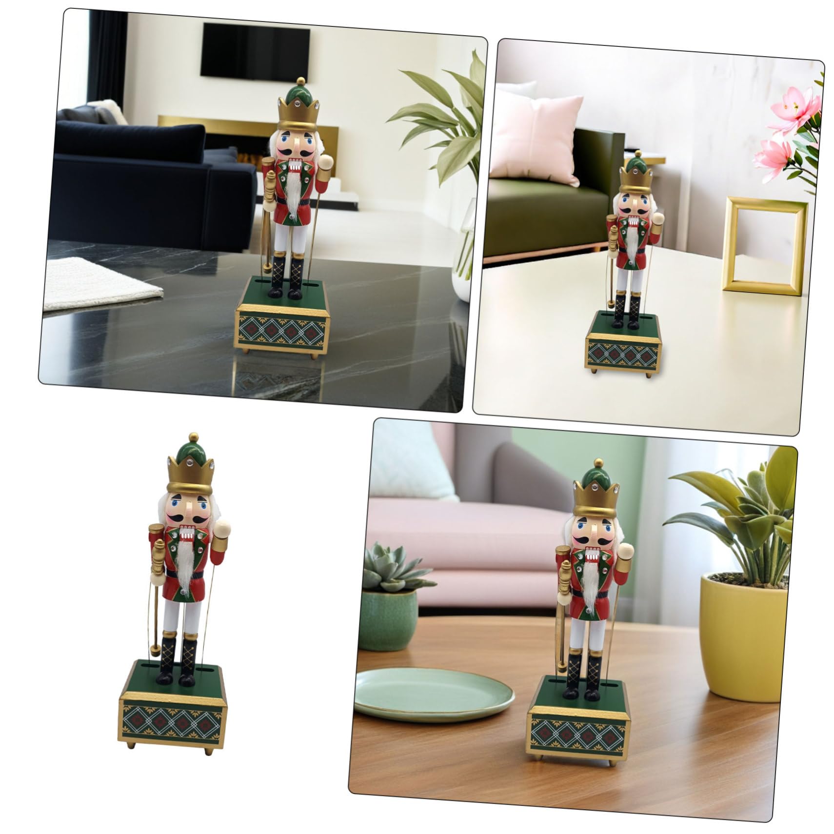 Cabilock Carillon Schiaccianoci in Legno Statuetta Musicale Per Feste Natalizie Decorazione Festiva Meccanismo Carica Senza Batterie Per Celebrazioni Di Natale e Anni Nuovi