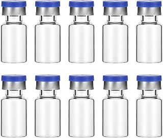 10 Pack 2ml Glass Vials Aluminum Flip Caps Storage Sealed Vials Clear Transparent Sample Empty Bottles with Self Healing Cap Injection Port