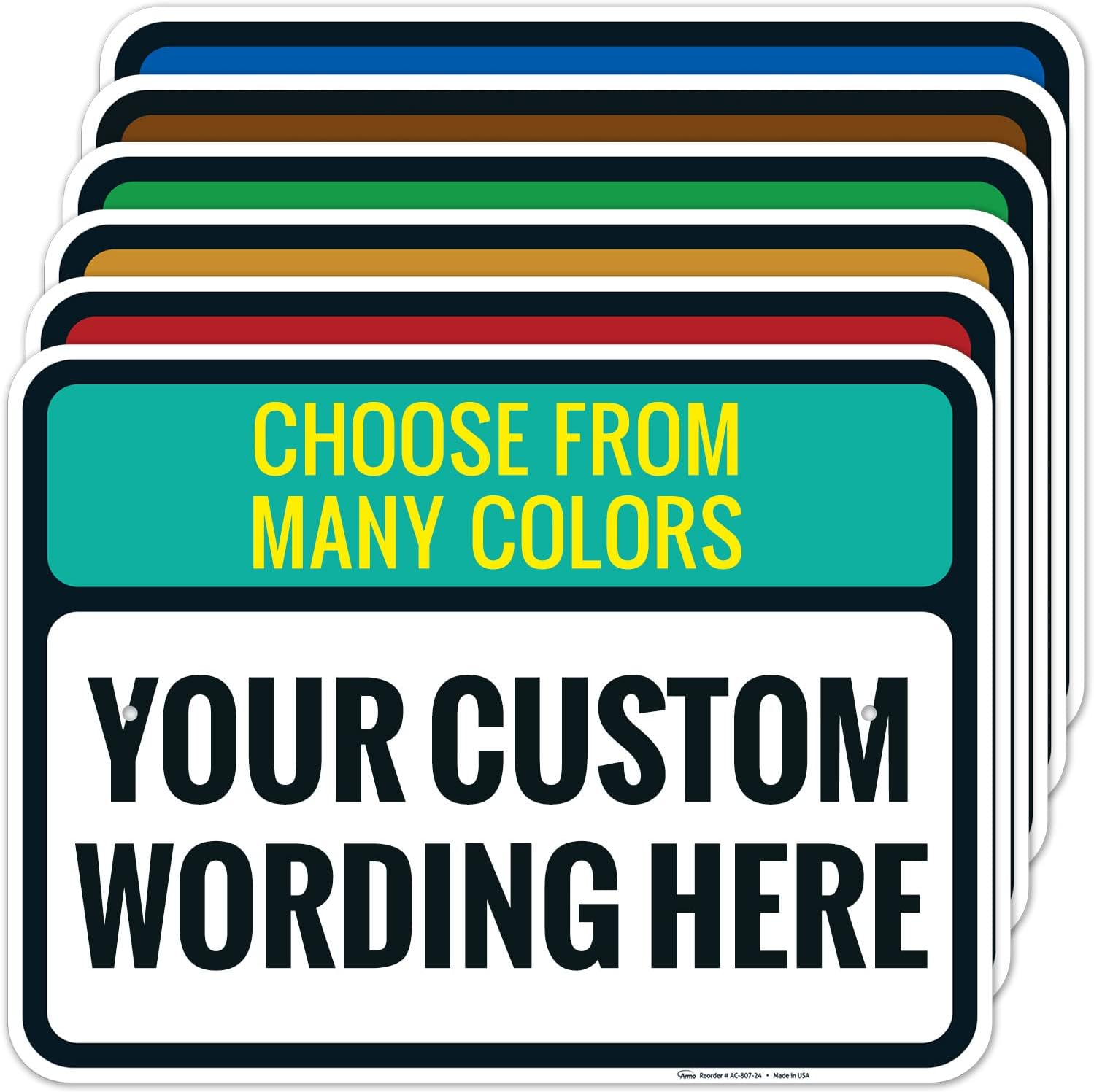 Custom Personalized Signs For Home, Office, Business, Delivery, Decor, Indoor/Outdoor Use Black Border Sign, 18x24 Aluminum Inches, Rust Free .063 Aluminum, Fade Resistant, Made in USA