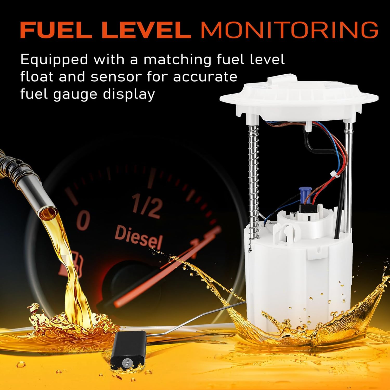 E8924M Electric Fuel Pump Module Assembly with O-ring and Sending Unit for Mercedes-Benz ML350 ML500 ML550 2006-2011 GL450 GL550 2007-2012 V6 V8 3.5L 4.7L 5.0L 5.5L Replacement 1644700194 FG1163 P7705