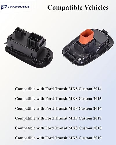 Miniatura 5 de Botón de control de interruptor de ventana de doble puerta delantera izquierda lado del conductor y pasajero compatible con Ford Transit MK8 Custom