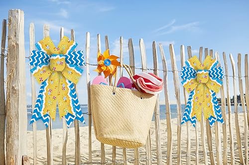 Miniatura 3 de 2 lazos de arpillera de verano para coronas, lazos marinos de arpillera para coronas, tiras de ondas marinas de verano, lazos para decoración de