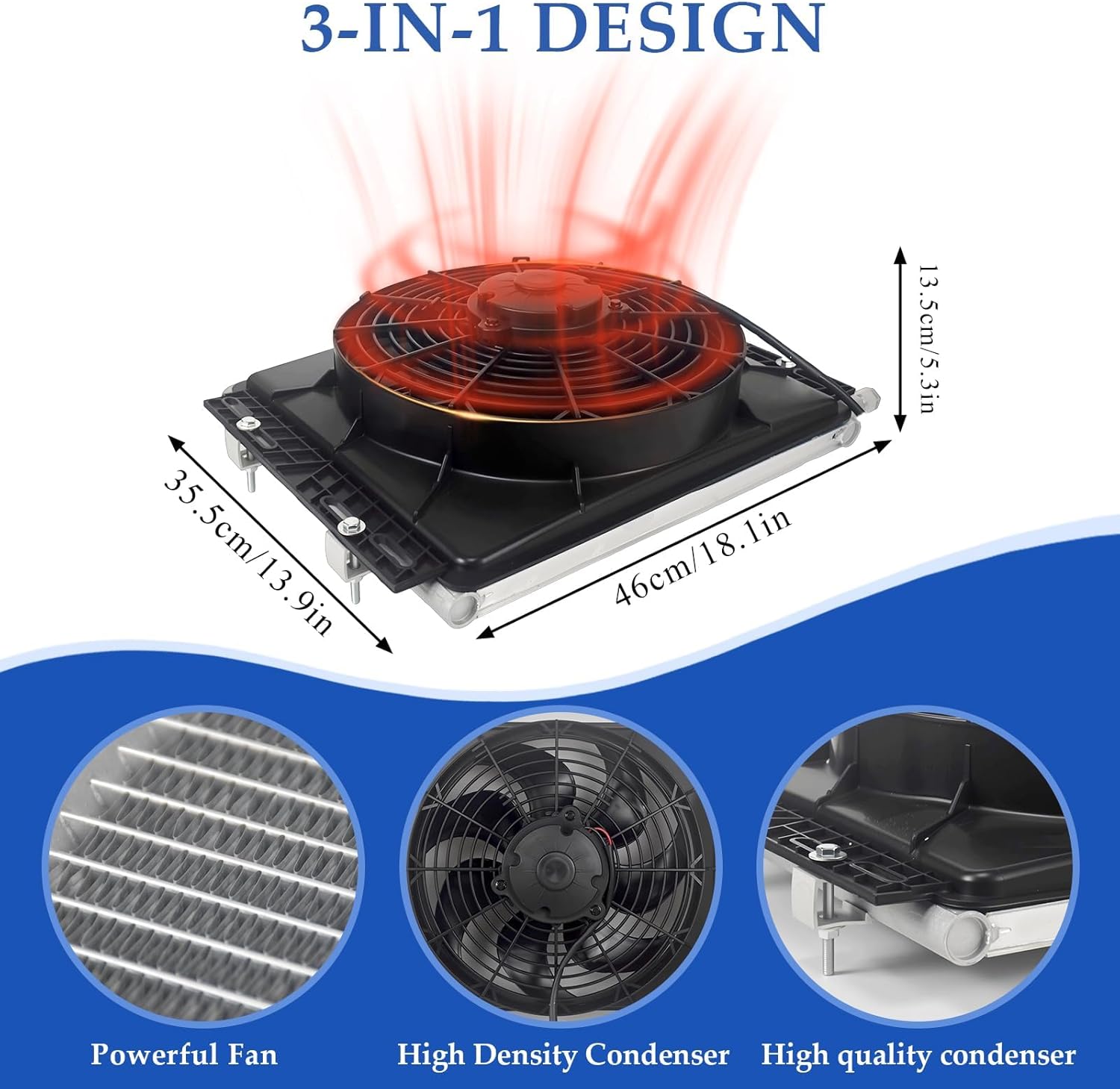 Car 24V air conditioner, universal dashboard air conditioner system kit/electric compressor retrofit A/C suitable for vintage cars, pickup trucks, vans, trucks, tractors, excavators, etc (24V)