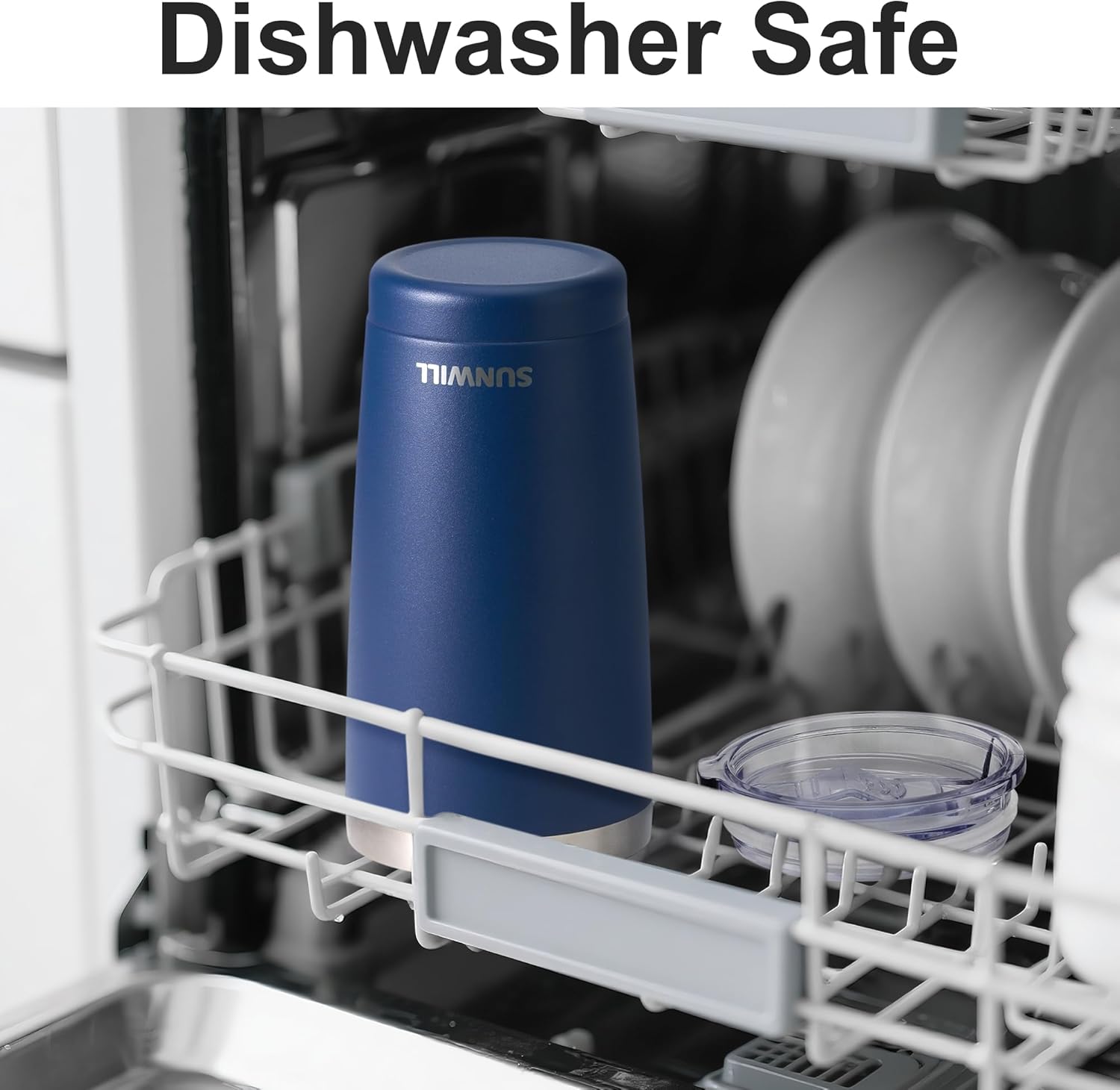 SUNWILL Travel Coffee Tumbler 20 oz, Insulated Mug with Lid, Stainless Steel Cup for Outdoor, Powder Coated Navy - Image 4