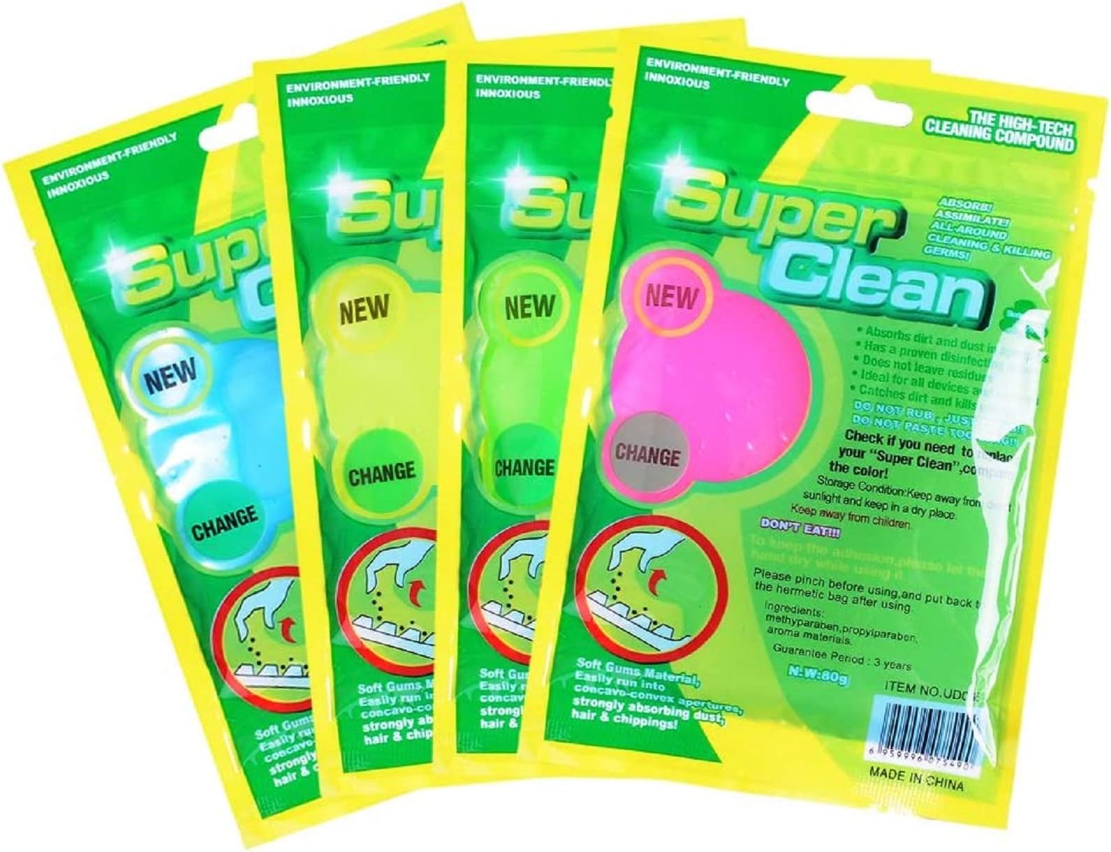 Keyboard Cleaner Car Vent Interior Details Cleaning Gel Laptop Universal Dust Gum Computer PC Magic Innovative Super Soft Sticky Cleaning Putty(Pack of 4)