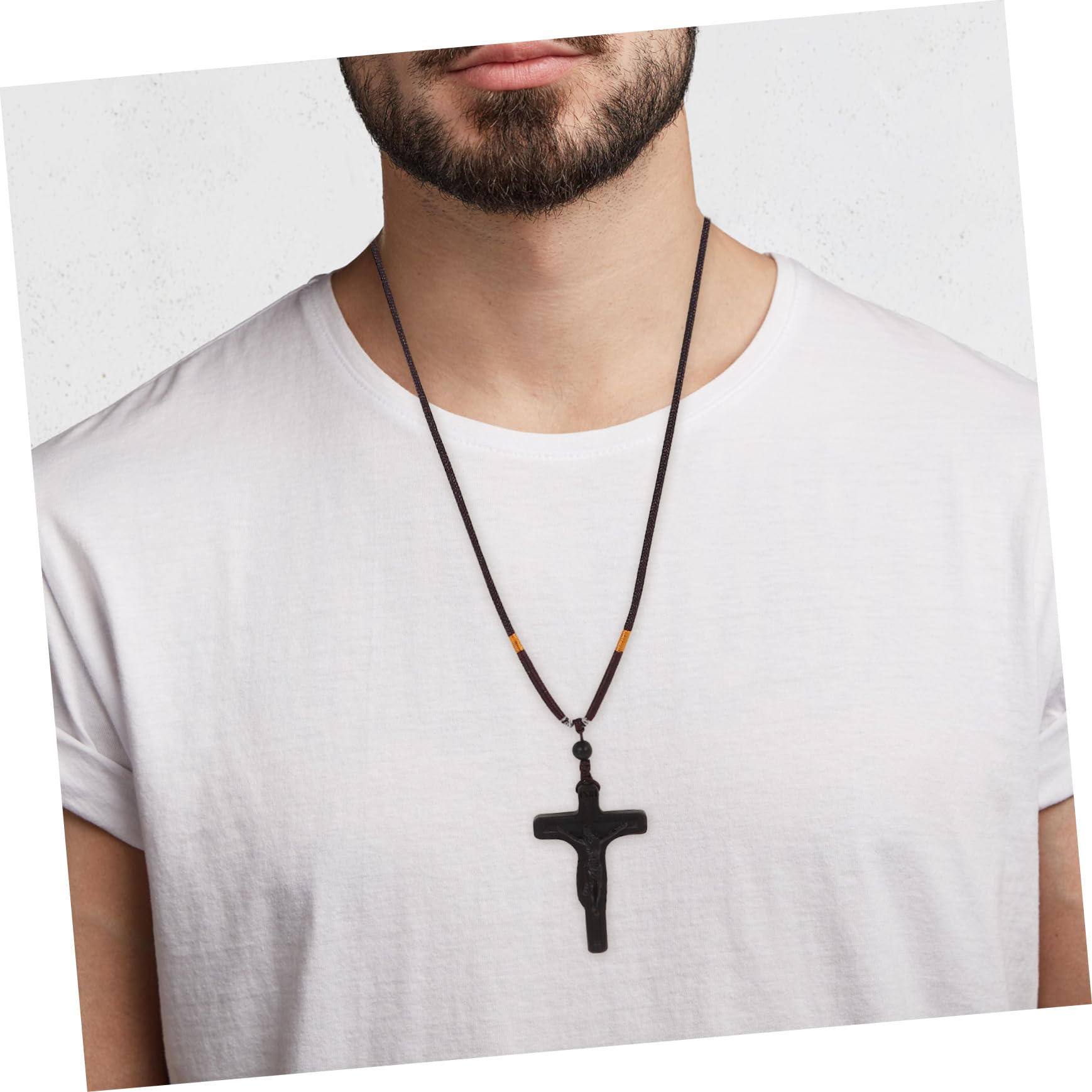 Alipis 4piezas Collar Colgante De Cruz De Madera Tallada Accesorio Religioso Para Hombres y Mujeres Decoración Elegante Para y Uso Diario