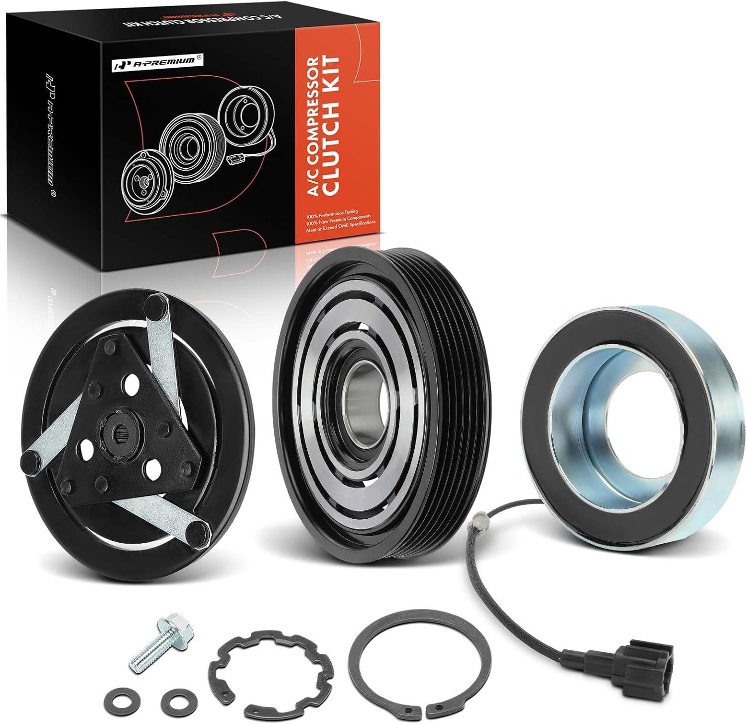 A-Premium Air Conditioner AC Compressor Clutch Kit Compatible with Nissan Maxima & Infiniti I30, 1997 1998 1999, 3.0L