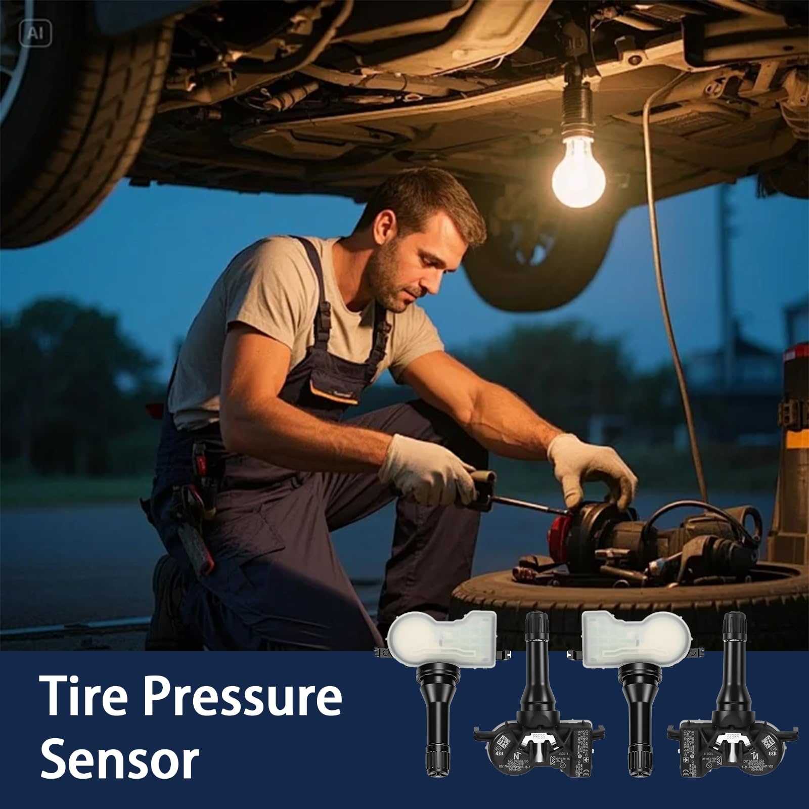 Set di 4 sensori TPMS, Adatto per Renault, monitoraggio preciso della pressione pneumatici, Compatible con Espace V, Kadjar, Megane IV, Scenic IV, Talisman, Plug & Play per 407004CB0A/407004CB0B