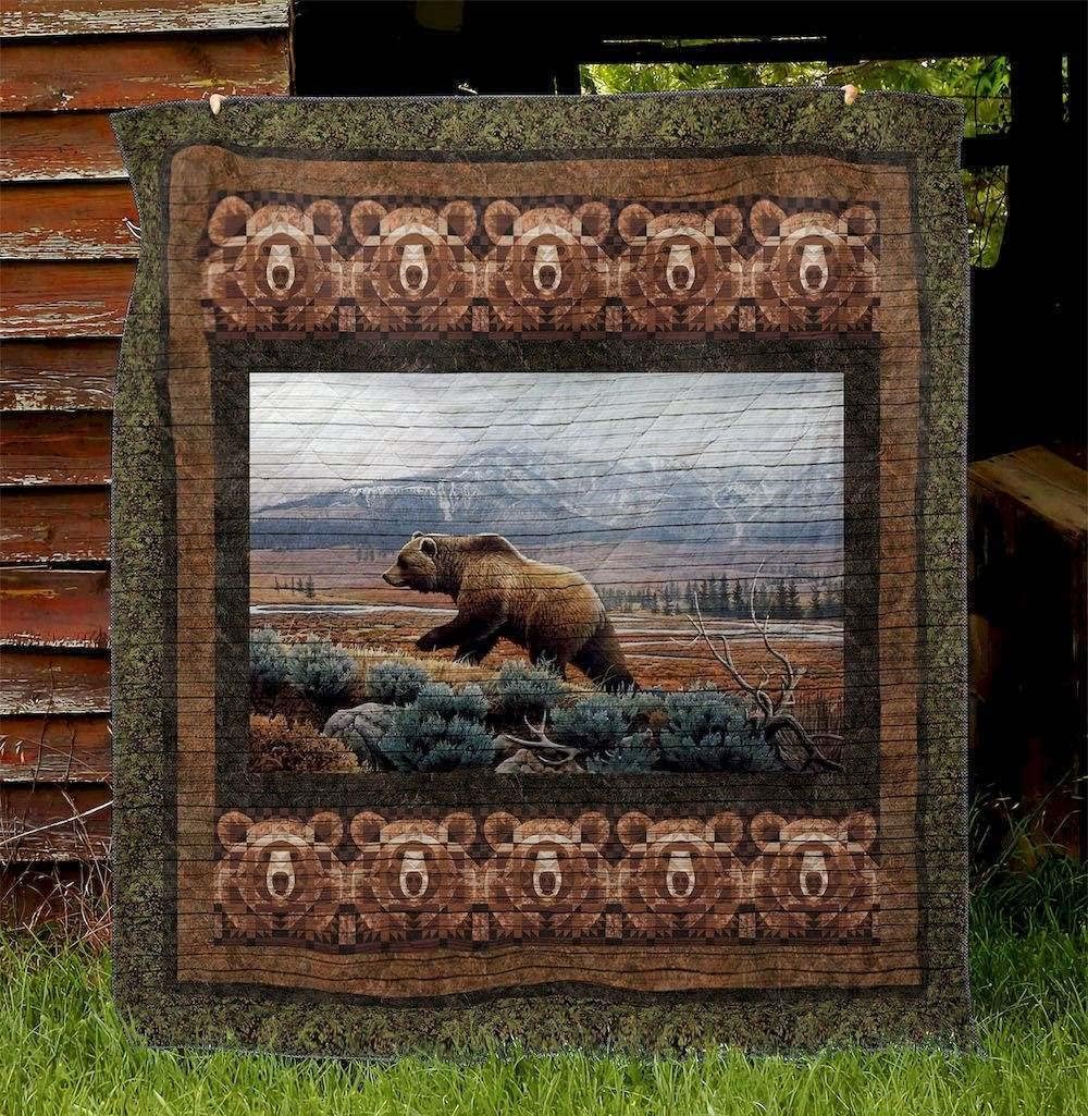 Bear Quilt Bedding Set Personalized Quilt Bed Set (Single, Throw, Twin, Queen, King