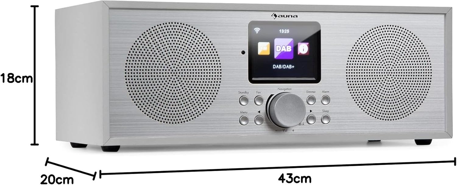 Dimensions of the AUNA Silver Star Internet Stereo Radio