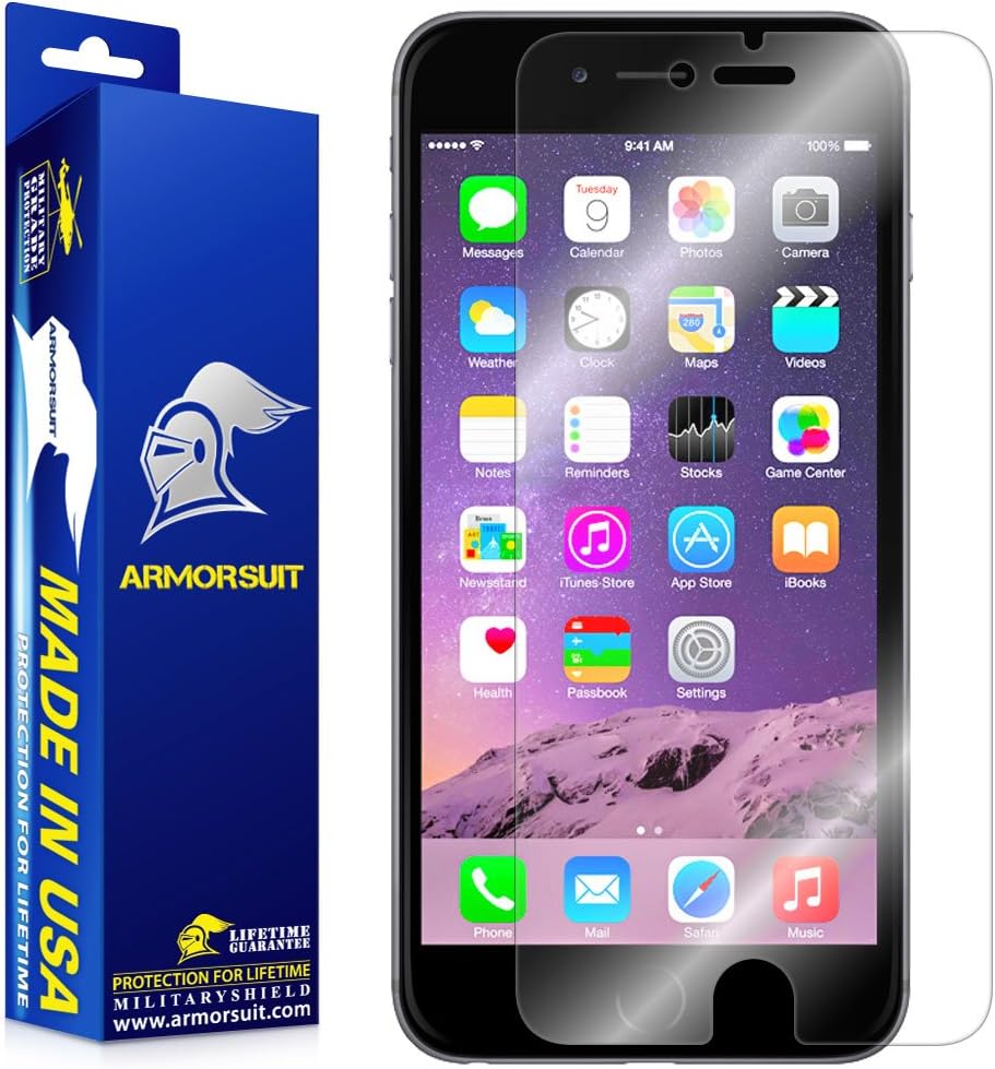 iPhone 6s Plus Screen Protector, ArmorSuit MilitaryShield Apple iPhone 6 Plus / 6s Plus Screen Protector (5.5") Anti-Bubble HD Shield w/Lifetime Replacements