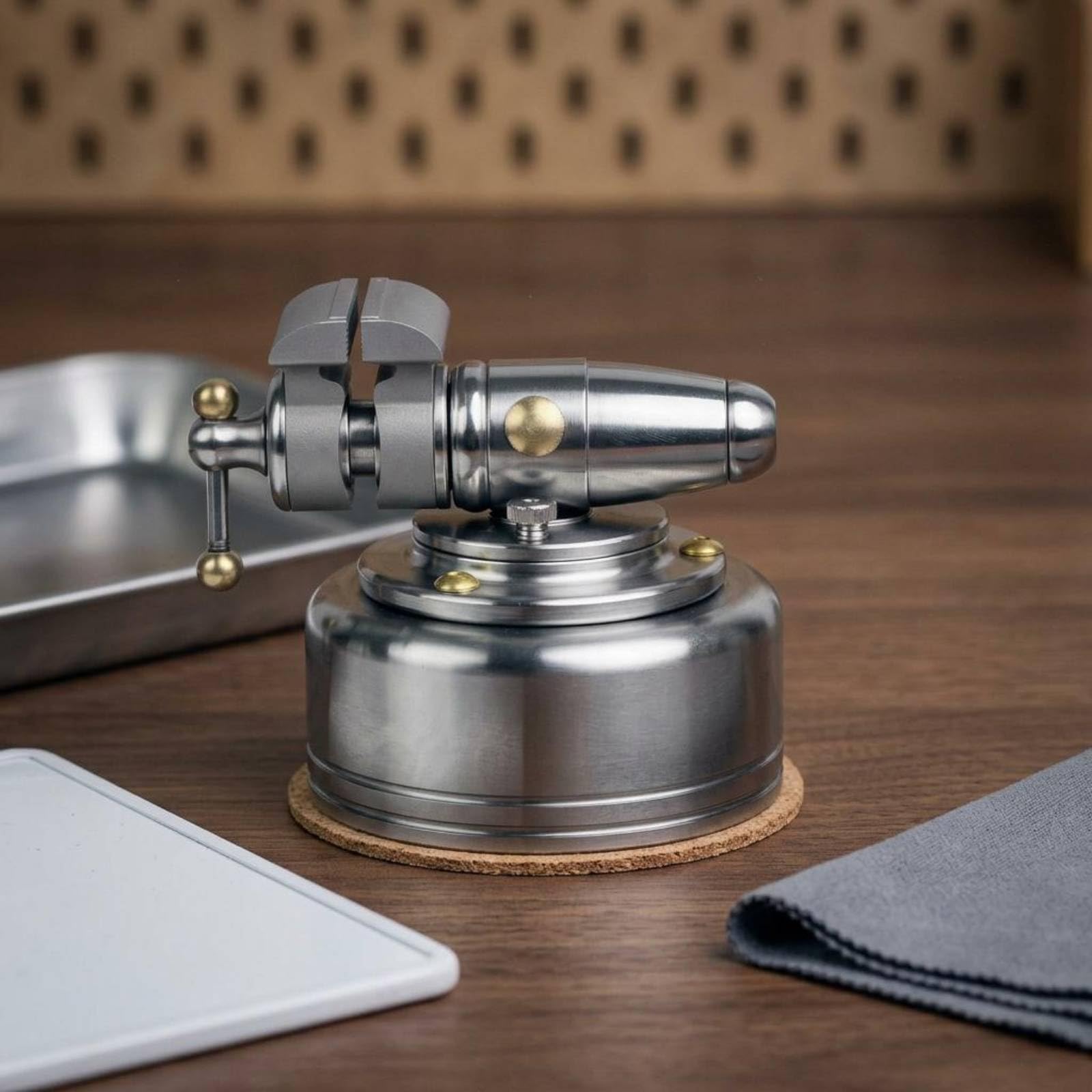 Miniature Banco de Agarre Funcional Tornillo de Banco de Escritorio Herramienta de Fijación Acabado Pulido Componentes, Tornillo De Banco De 1.2 Pulgadas De Acero Inoxidable 304