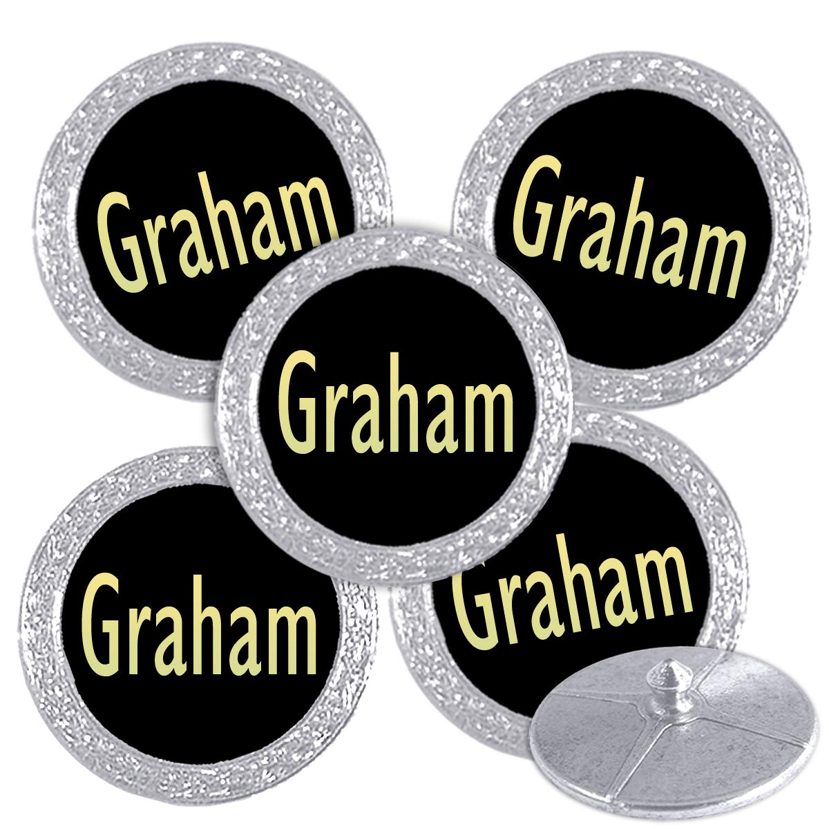 Best Impressions Silver Coloured Golf Ball Markers with Names (Graham) โ image 1