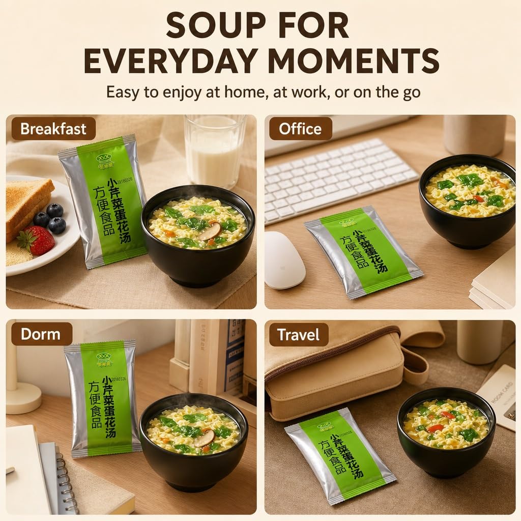 Paquete De 8gx50 Mezcla Sopa Instantánea, 5 Sabores, Verduras Liofilizada, Preparación Fácil For Llevar