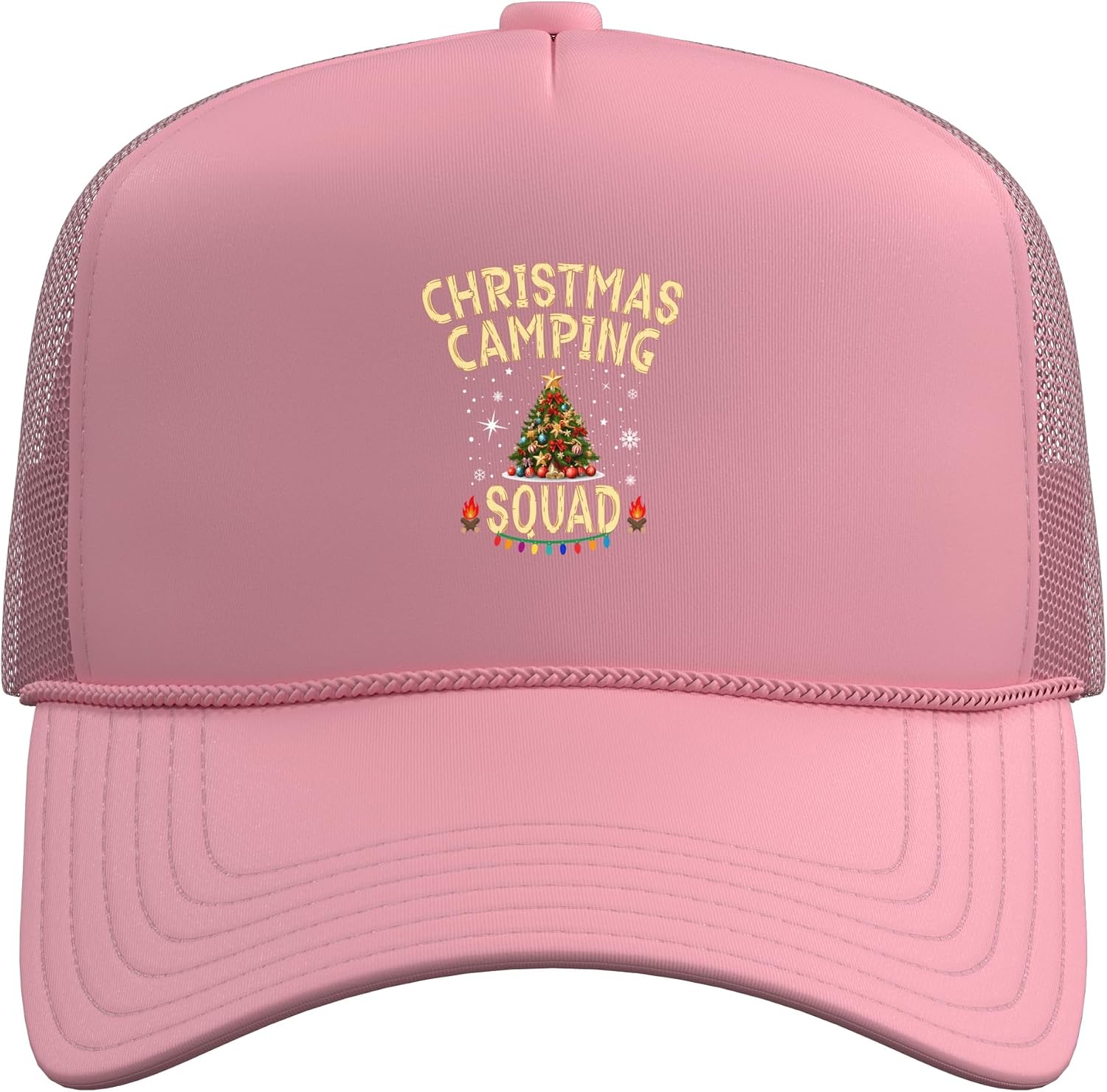 Camping Christmas Squad for Camping Trucker Hat with Adjustable Mesh Back image 2