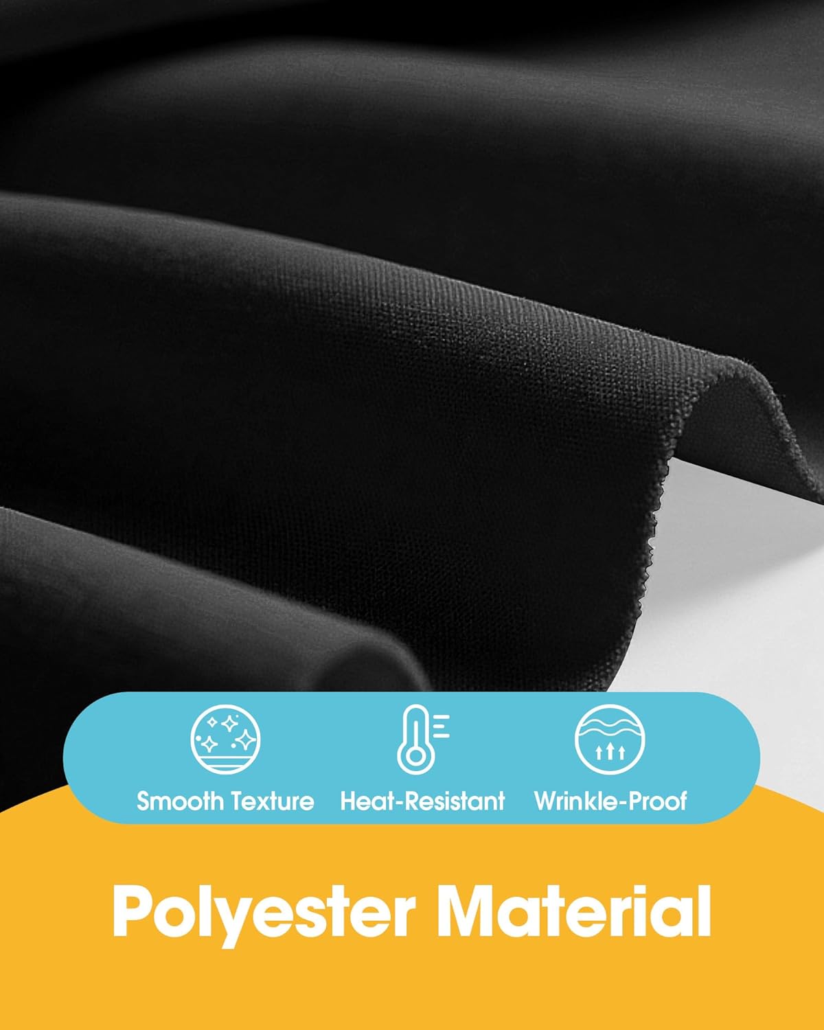 Black Round Table Cloth - 6 Pack, 120" Washable Polyester Tablecloth for Round Tables, Wrinkle-Resistant Table Cover for Weddings & Parties Black 120" Round