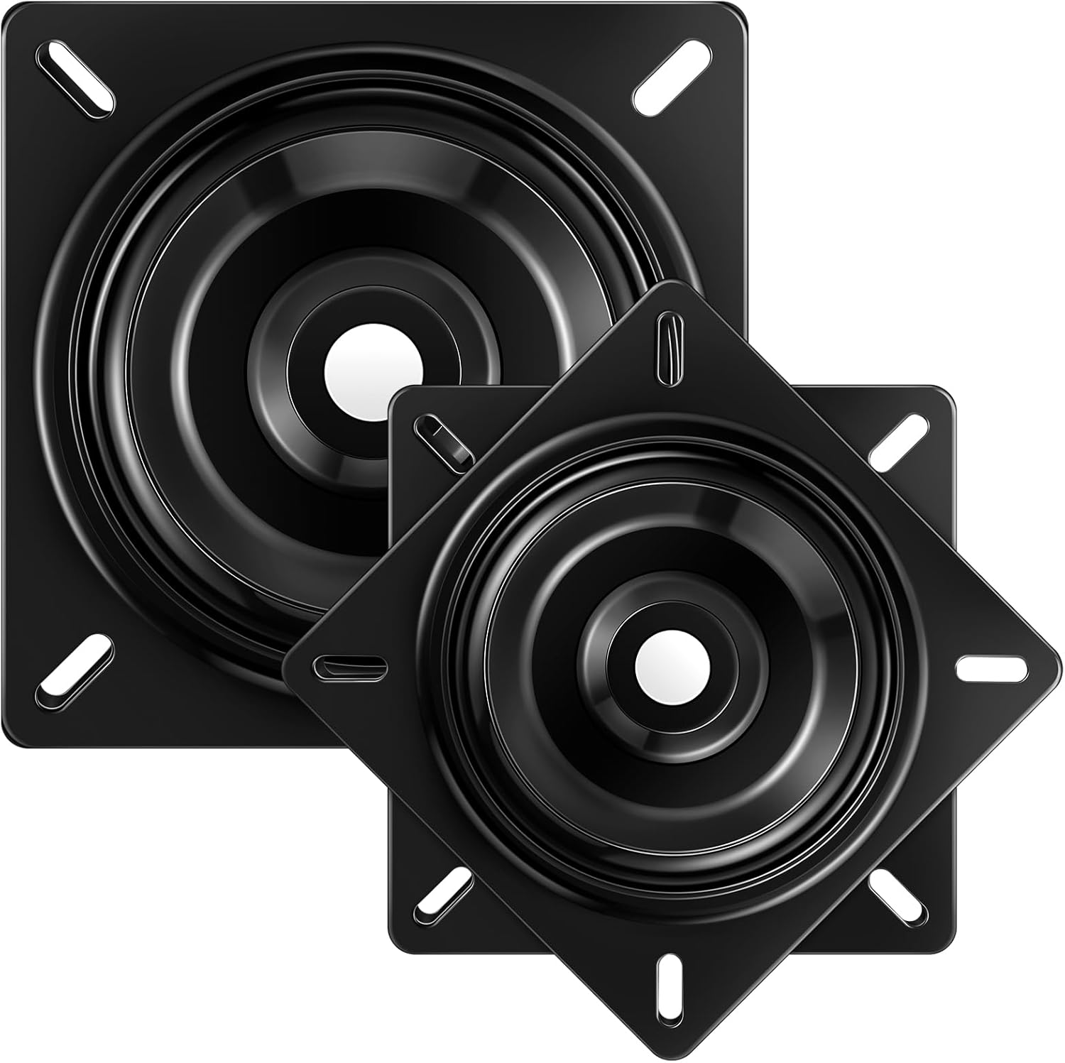 Yaocom 2 Pcs Boat Seat Swivel Base Swivel Plate Replacement Square 360-degree Flat Seat Mount Bracket Mechanism Flat Base for Recliner Chair Furniture Bar Stool Boat Accessories Black