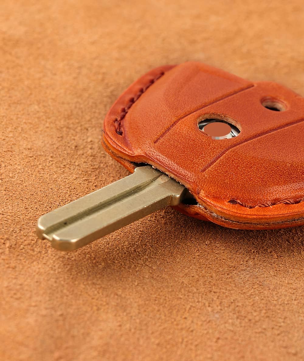 SANRILY Genuine Leather Key Fob Cover for BMW Motorcycle Key Case Shell for R1200gs G310GS/G310R/F850GS/F800GS/F750GS/F700/F650 R1250GS/R1250RT/R1200RT Keyless Keychain Holder Red
