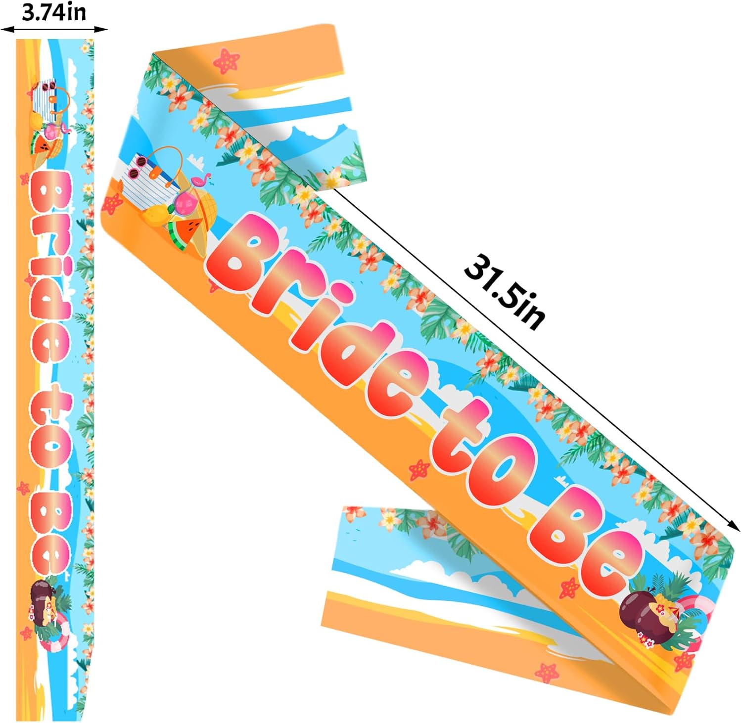 Hawaiian Bride to Be Sash, Tropical Aloha Bachelorette Sash for Hawaiian Tropical Luau Bachelorette Bridal Shower Wedding Engagement Party Supplies Decorations, Ideas, Gifts, Favors