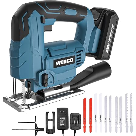 Cordless Jigsaw Tool, WESCO 20V 2.0A 