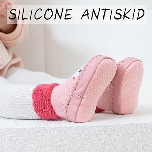 Miniatura 3 de SEAUR 3 pares de calcetines antideslizantes para bebés, zapatos para caminar, mocasines para bebés, zapatos de cuna con agarres
