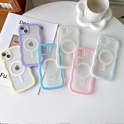 Miniatura 10 de Magsafe - Funda compatible con iPhone 15 Pro, funda para teléfono con ondas, bonita ondulación de agua, colores caramelo, marco a prueba de golpes