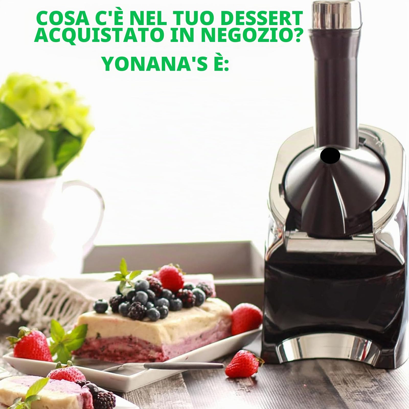 Macchina elettrica per gelato – serve morbido fatto in casa, sorbetto e yogurt surgelato – Macchina per dessert salutare per dolcetti familiari