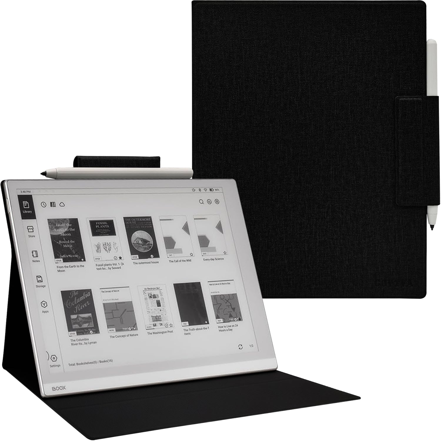 Magnetische Schutzhülle mit Standfunktion für Onyx Boox Tablet Go 10.3 (2024 veröffentlicht), ultradünne, leichte Lederhülle mit magnetischer Stiftschnalle, automatischer Schlaf-/Wachmodus