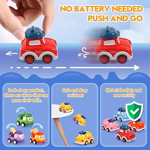 Miniatura 5 de Juego de 12 piezas de autos de juguete para niños de 1, 2 y 3 años, juguetes de automóvil de bebé para 12-18 meses, juego de autos de carreras de