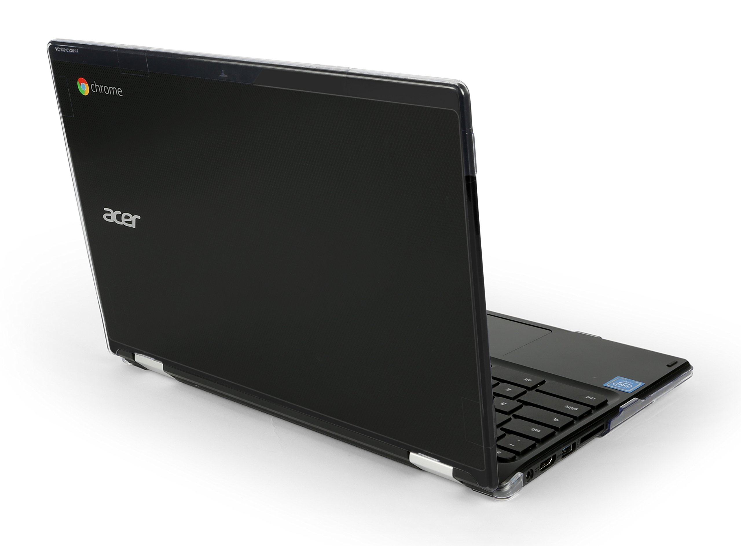 MAX Cases Snap Shell for ACER C738T/R11 Chromebook 11"- Protective Shell, Shock and Impact Protection For All Edges, Corners, Other Vital Areas, Pop Up Feet For An Ergonomic Typing Angle - Clear