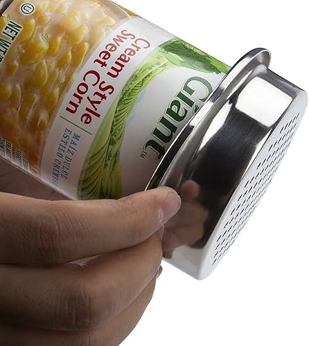 Miniatura 5 de Prensa coladora de atún, colador de latas de atún de acero inoxidable de grado alimenticio para atunes de tamaño regular y cuello ancho, paquete de 1