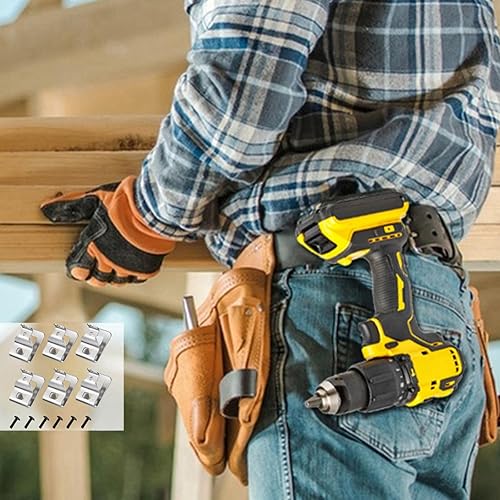 Miniatura 3 de 6 clips de cinturón para Dewalt 304 Acero inoxidable Herramienta de taladro Clips Kit de gancho con tornillos para Dewalt N268241 apto para