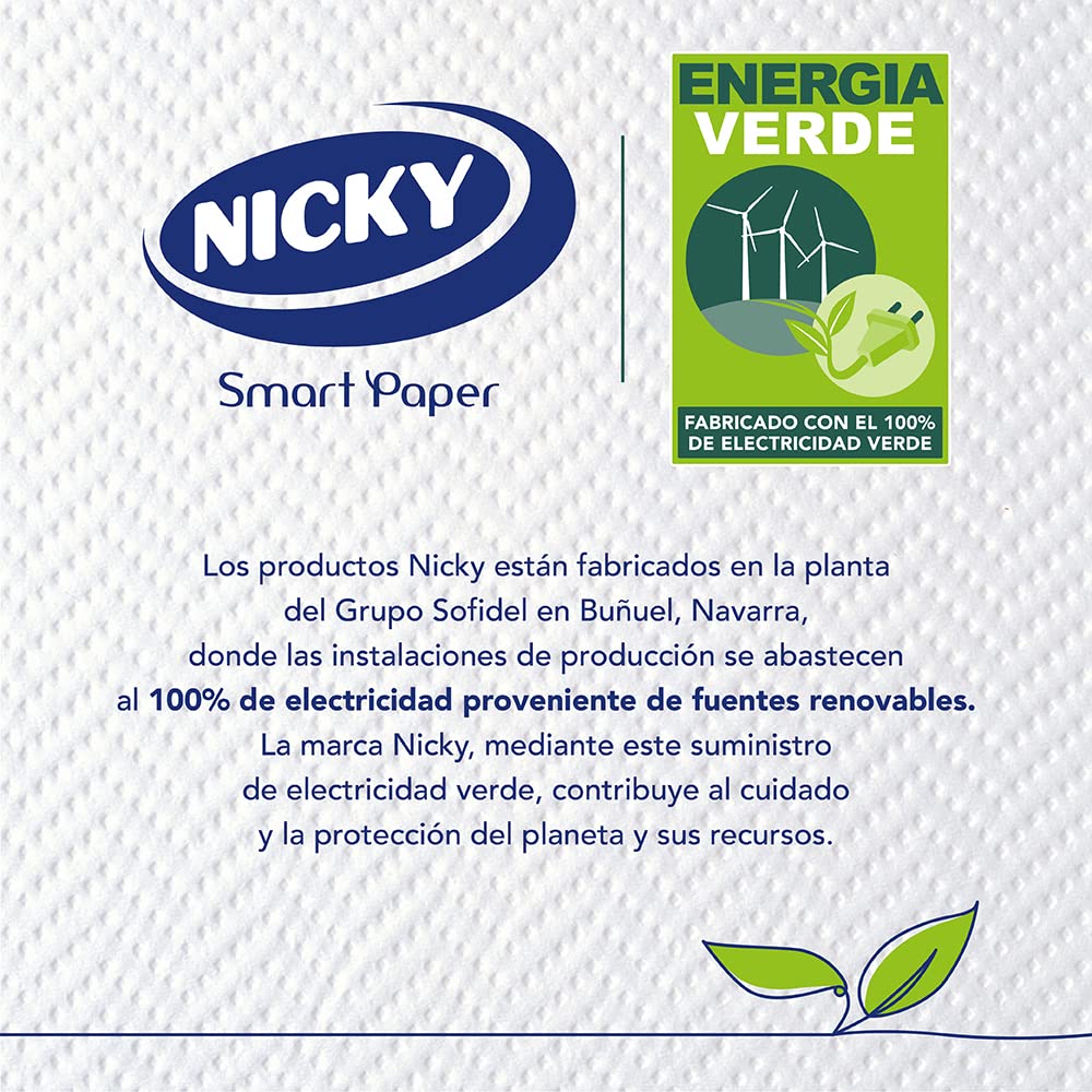 Nicky Milusi - Carta da cucina | 6 rotoli | Fogli a 2 veli, 300 fogli per rotolo | Carta super assorbente e resistente | 100% certificata FSC®