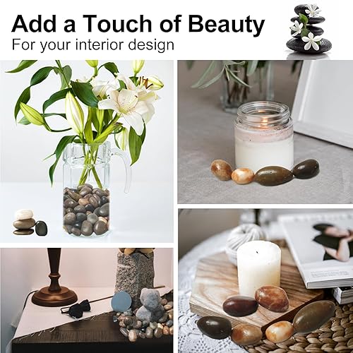 Miniatura 5 de Lechloris Roca de río mixta de bosque lluvioso de 10 libras, guijarros decorativos para plantas, rocas de río para paisajismo al aire libre, piedras