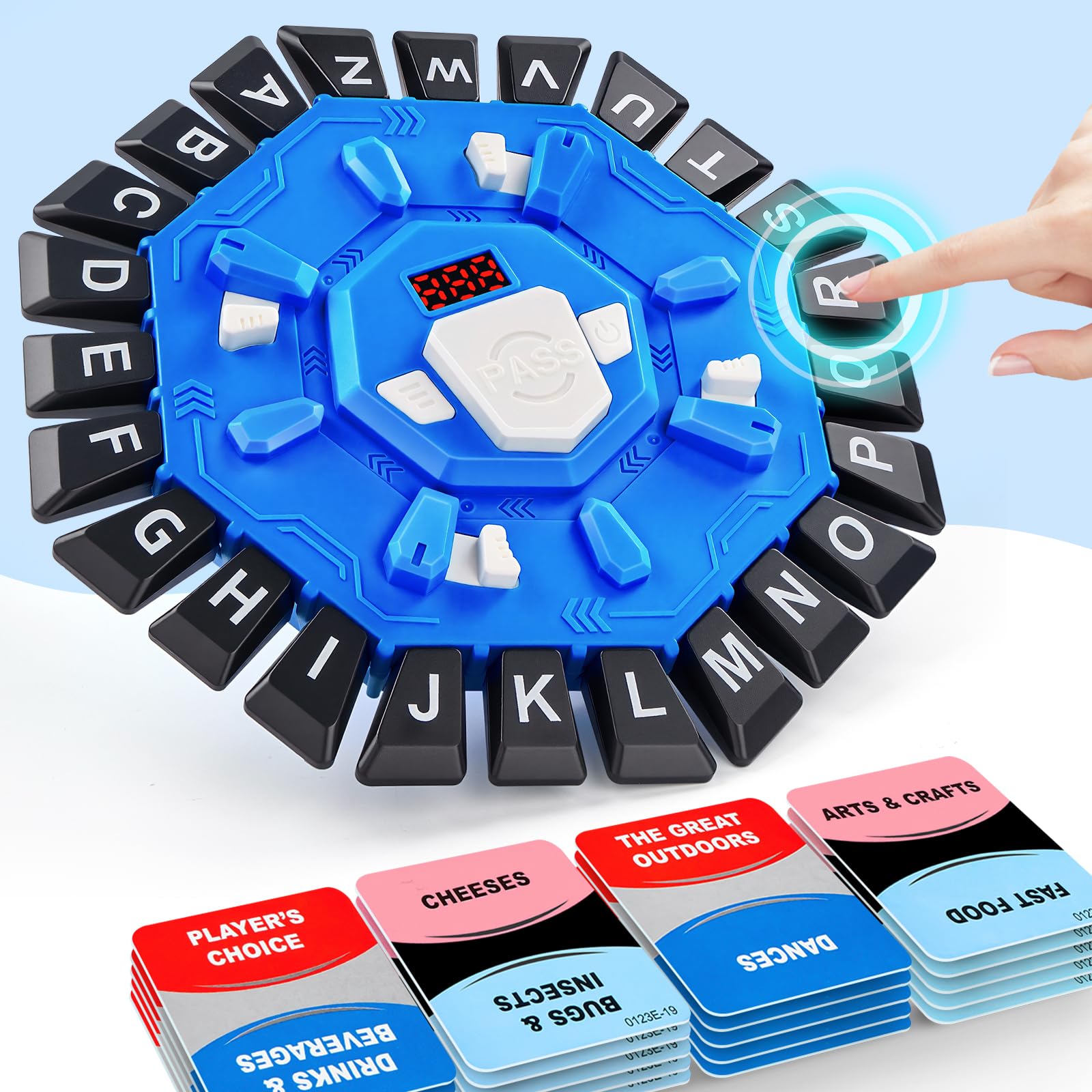 Word Game, Family Board Games for Adults, Letter Pressing Game, Alphabet Game For Kids & Adults With 2 Modes, Quick Word Game For The Whole Family Christmas Birthday Party Gift For Boys Girls (Blue)