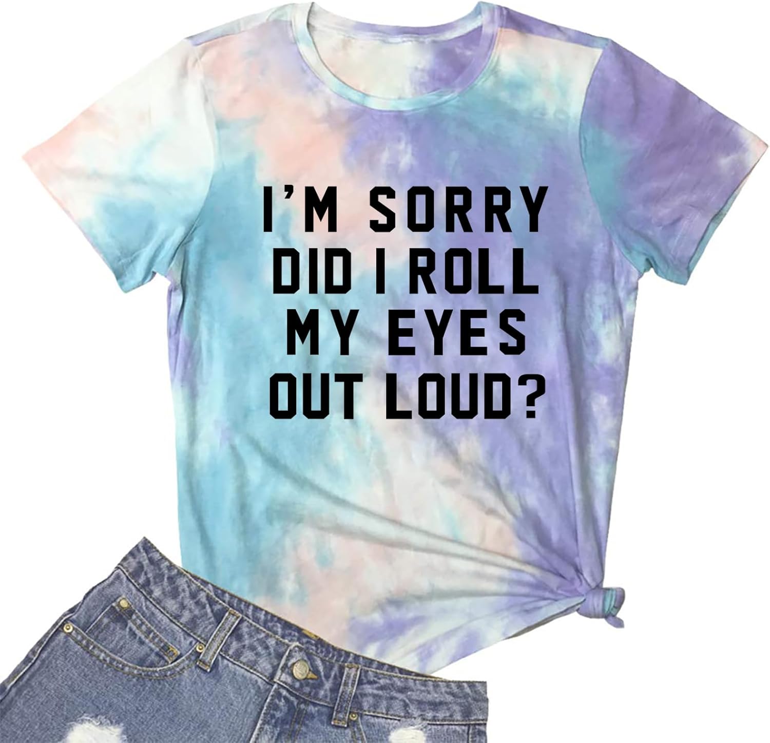 LOOKFACE Women I'm Sorry Did I Roll Summer Graphic Cute Tee Shirts