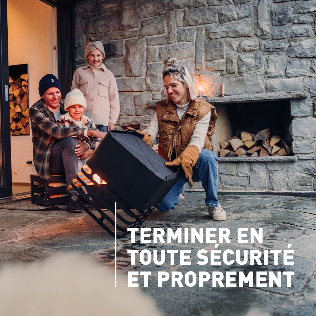 höfats - Cube brasero - comme Foyer, Gril, Tabouret et Table - pour Jardin et terrasse - Acier Inoxydable - Noir