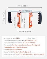 Vista 7 de VEVOR Abrazaderas de transporte de piedra de doble mano, capacidad de carga de 660 libras, paquete de 2 soportes de panel de granito herramientas