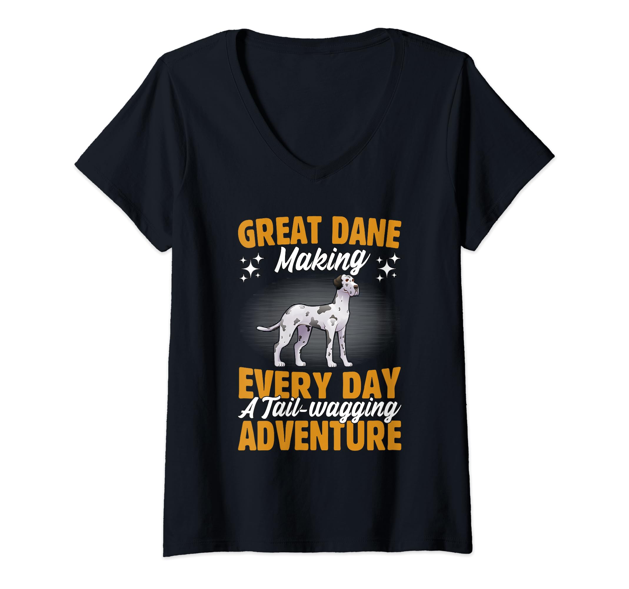 Great Dane Dog Design IdeasGreat Dane making every day a tail wagging adventure V-Neck T-Shirt