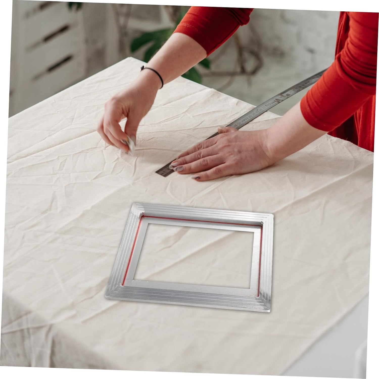 Beatifufu Aluminum Alloy Screen Printing Frame Pre-Stretched Silk Screen Frame Metal Mesh Shirt Banner Printing Craft
