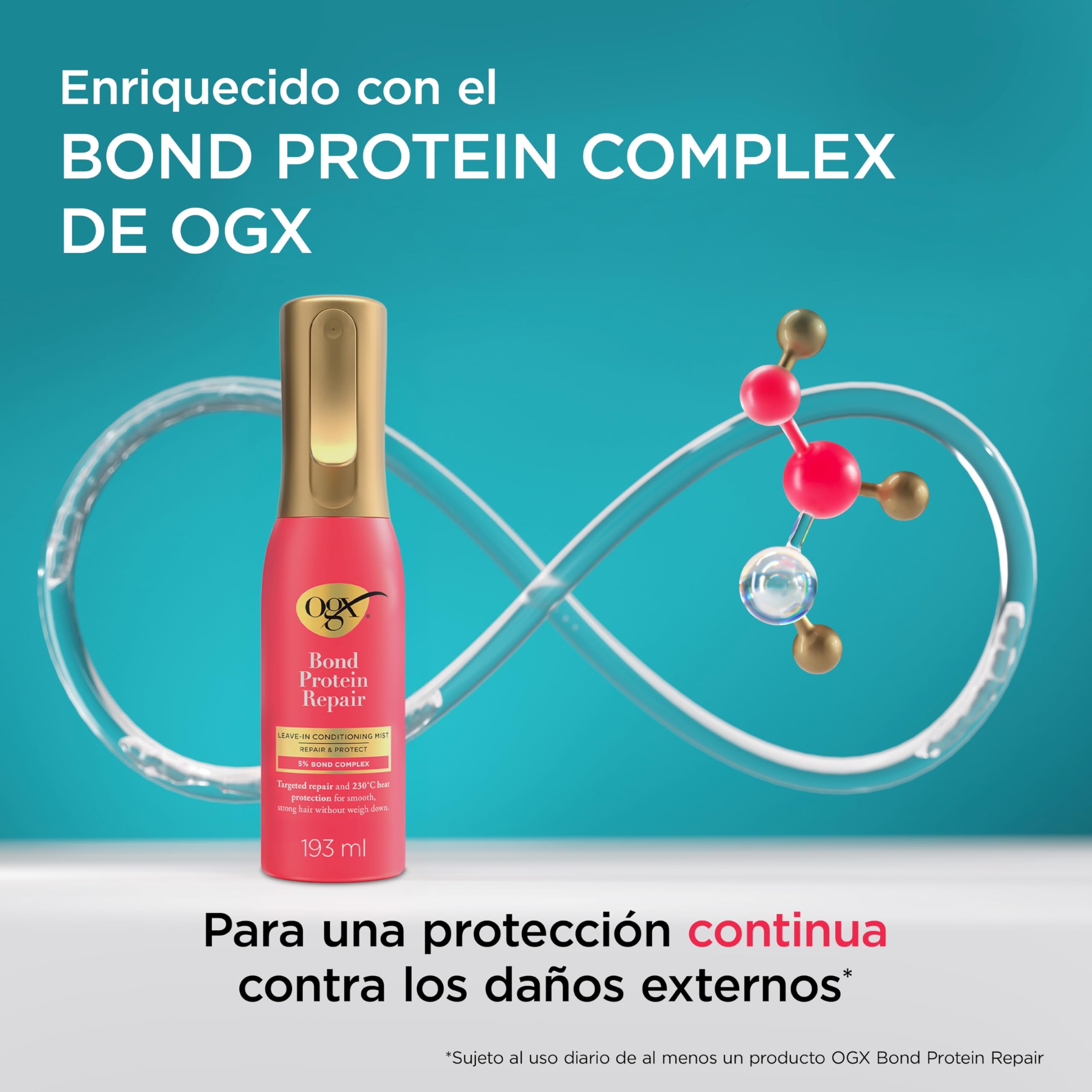 OGX Bond Protein Repair Leave in Conditioner Mist 193 ml protector térmico 230°C cabello seco dañado